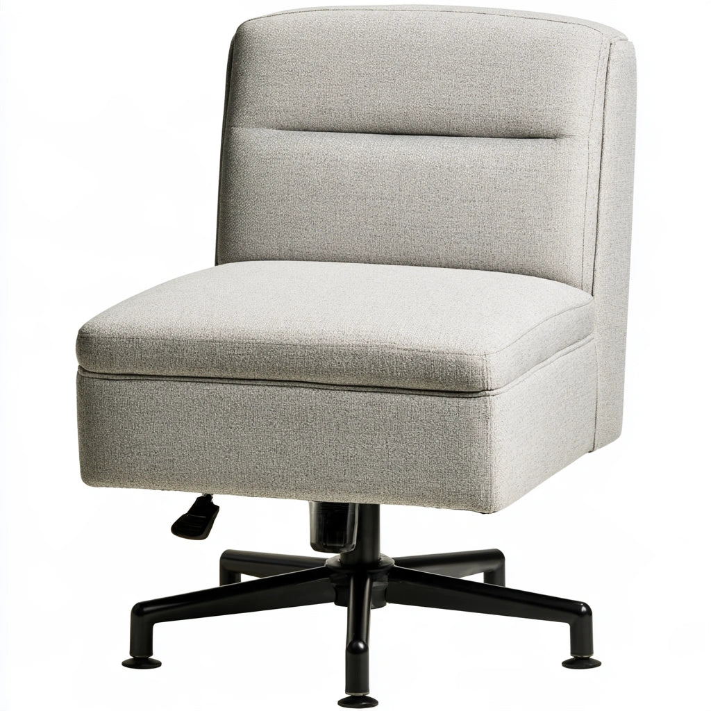 Poltrona ergonomica da ufficio con rivestimento in tessuto, colore grigio chiaro