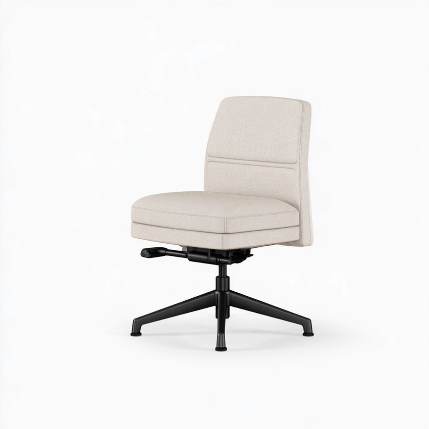Poltrona ergonomica da ufficio con rivestimento in tessuto, colore grigio chiaro