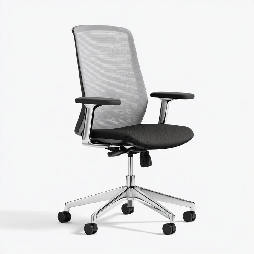 Sedia da ufficio in rete traspirante, colore grigio