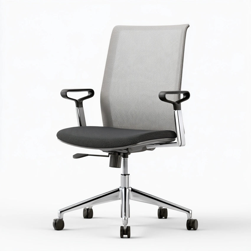 Sedia da ufficio in rete traspirante, colore grigio