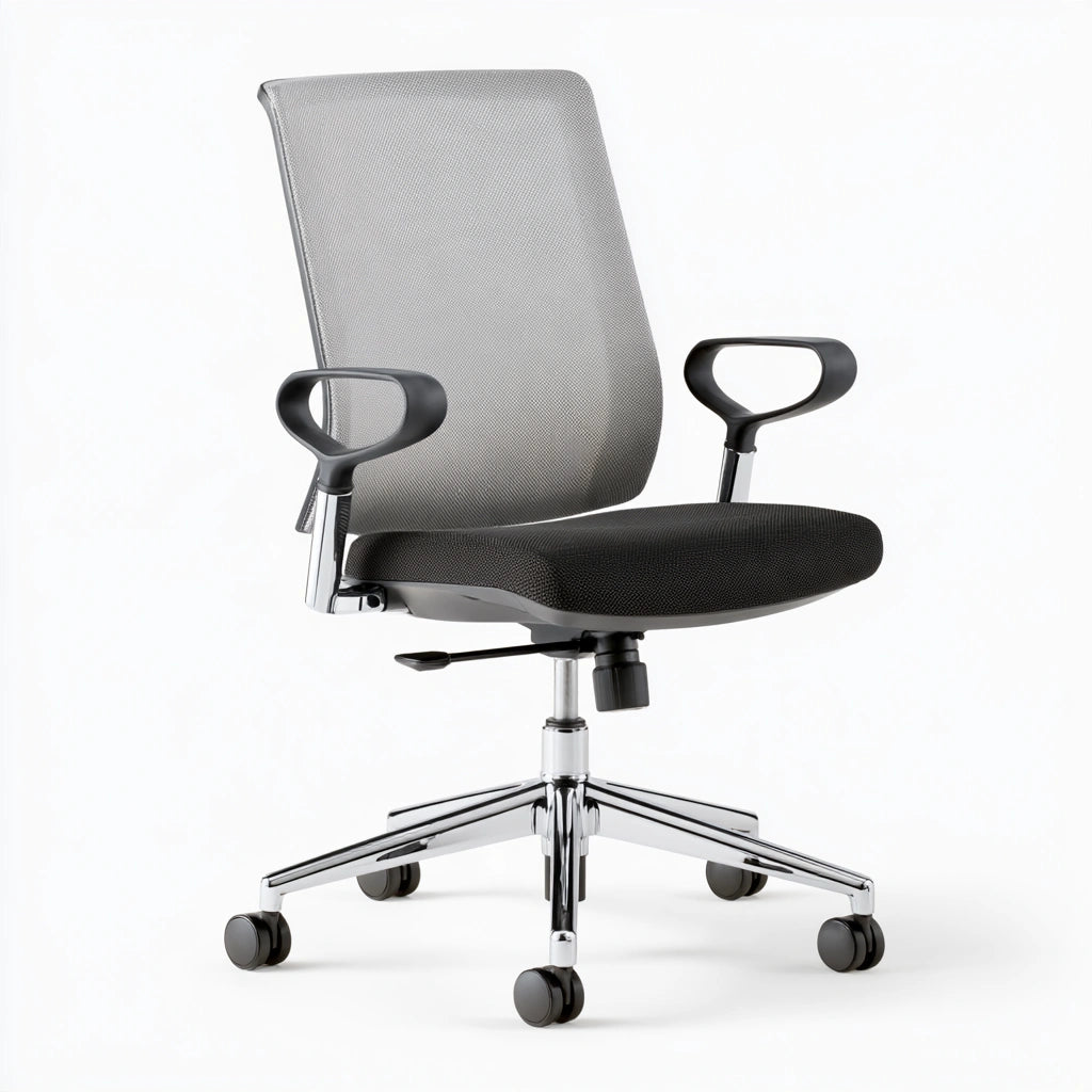 Sedia da ufficio in rete traspirante, colore grigio