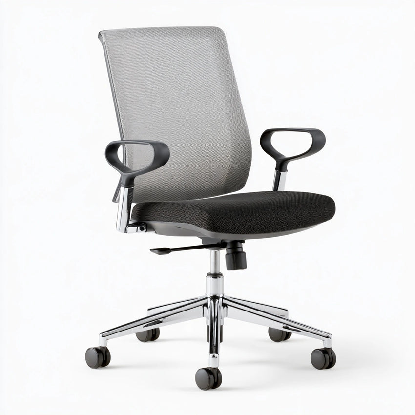 Sedia da ufficio in rete traspirante, colore grigio
